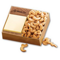 Walnut Post-it  Note Holder with Extra Fancy Jumbo Cashews